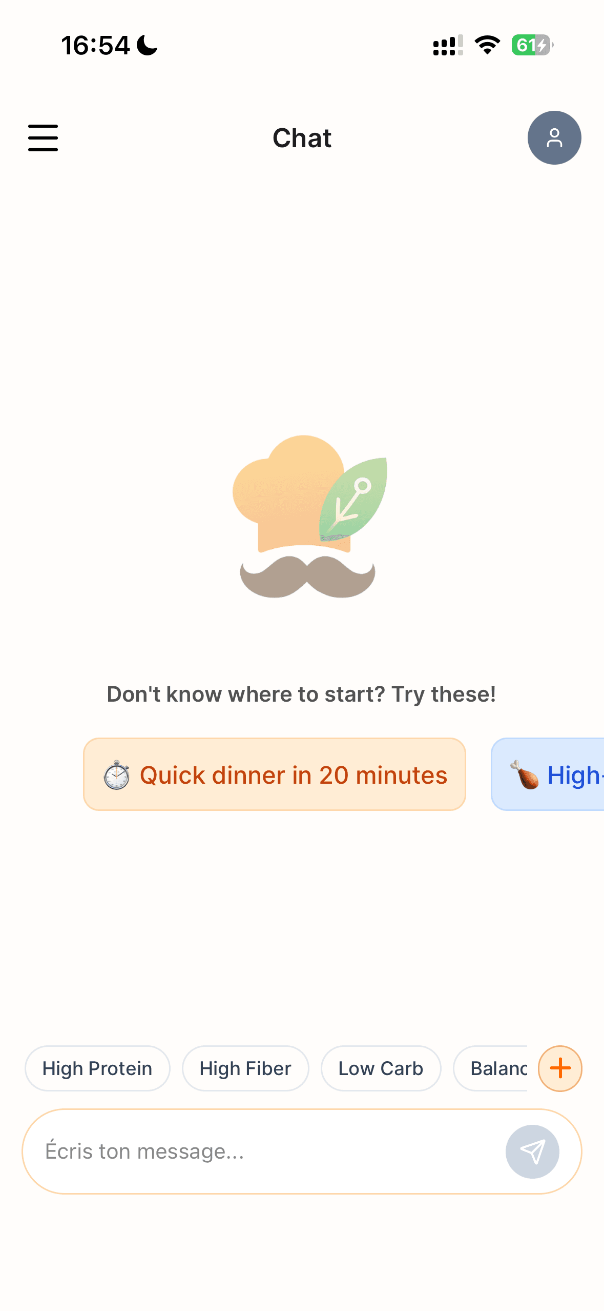 Chat screen